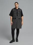 Mat Hooded Sequin Dress in Black image