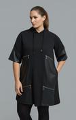 Mat Hooded Zip Dress in Black image