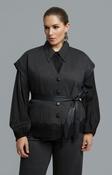 Mat Lace Trim Top in Charcoal image
