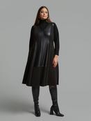 Mat Leather Panel Dress in Black image