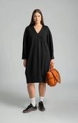 Mat V Neck Midi Dress in Black image