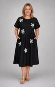 Matilda Black Dress with White Flowers