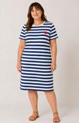 Only Carmakoma Anita Dress in Navy Stripe image