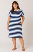 Only Carmakoma Anita Dress in Navy Stripe image