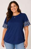 Only Carmakoma Dream T-Shirt in Navy image