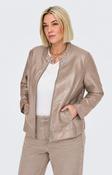 Only Carmakoma Robber Faux Leather Jacket in Walnut image