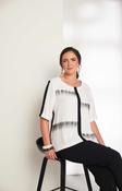 Ora Blouse in White with Black