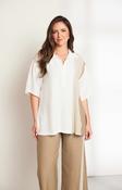 Ora Crinkle Top with Collar in Beige image