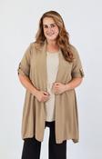 Sarah Longline Cardigan in Taupe