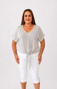 Sydney Crinkle Tie Blouse in Beige image