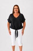 Sydney Crinkle Tie Blouse in Black image