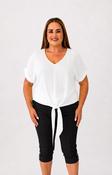Sydney Crinkle Tie Blouse in White image