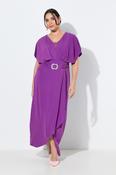 Ulla Popken Belted Dress in Purple