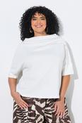 Ulla Popken Draped Shoulder Top in White image
