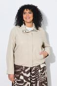 Ulla Popken Leather Look Jacket in Beige image