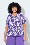 Ulla Popken Purple Leaf T-Shirt image