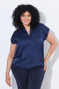 Ulla Popken Satin Blouse in Navy image