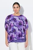 Ulla Popken Sparkle Floral Blouse in Purple