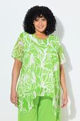 Ulla Popken Split Back Top in Green image