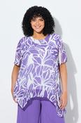 Ulla Popken Split Back Top in Purple image
