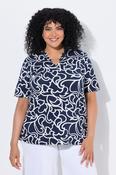 Ulla Popken Swirl T-Shirt in Navy image