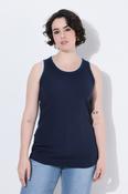 Ulla Popken Vest Top in Navy with Trim image