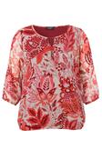 Via Appia Due Blouse with Red Leaf Print
