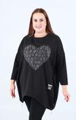 Zara Floral Heart Sweater in Black