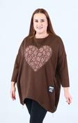Zara Floral Heart Sweater in Brown