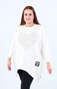 Zara Floral Heart Sweater in White