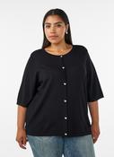 Zizzi Carrie Short Sleeve Cardigan in Black image