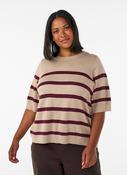 Zizzi Carrie Short Sleeve Knit in Taupe