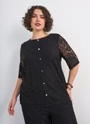 Zizzi Freja Lace Blouse in Black image