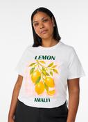 Zizzi Liz T-Shirt in White Lemon image