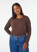 Zizzi Long Sleeve Top in Coffee Bean image