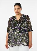 Zizzi Taru Blouse in Black Flower image