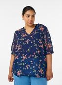 Zizzi Taru Blouse in Navy Blue Flower image