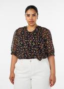Zizzi Taru Blouse in Pink Ditsy Flower image