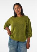 Zizzi Vista Button Shoulder Jumper in Green image