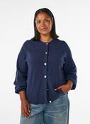 Zizzi Vista Gold Button Cardigan in Navy image
