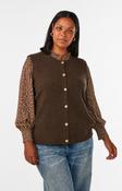 Zizzi Vista Waistcoat in Chocolate Brown image