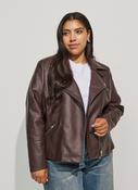 Zizzi Zoe Leather Jacket in Brown image