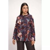Ulla Popken Tie Neck Blouse in Paisley Print
