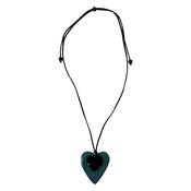Amy Heart Necklace in Teal