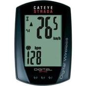 Cateye  Strada Digital Wireless Cycle Computer – Coded Transmission with Heart Rate &amp; Wheel Sensor image