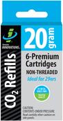 Genuine Innovations 20g Threadless Co2 Cartridges: 6-Pack