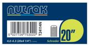Nutrak 20 x 4 1/4 inch Schrader valve 1.3mm fat bike inner tube image