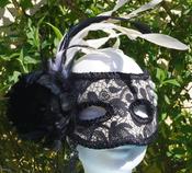 Black and ivory masquerade mask