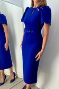 Imperial Scallop Sleeve Midi Dress