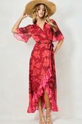 The Celestine Frill Maxi Wrap Dress image